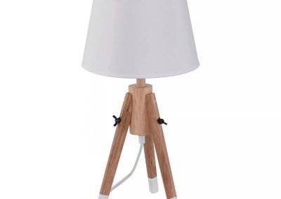 Lámpara de mesa blanco PVC y madera